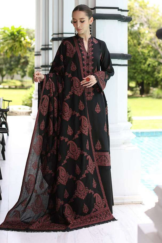 Bareeze 3PC Embroidered Dhanak Suit with Heavy Embroidered Shawal - SB1965