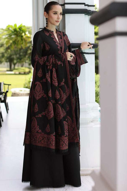 Bareeze 3PC Embroidered Dhanak Suit with Heavy Embroidered Shawal - SB1965