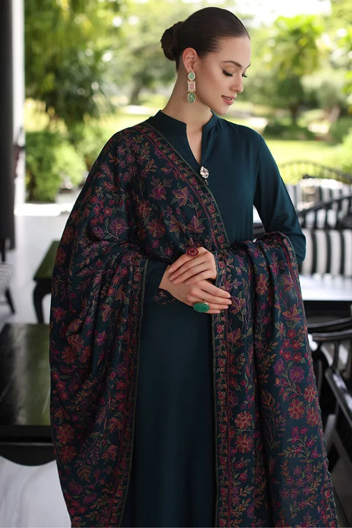 Bareeze 3PC Dhanak Suit with Heavy Embroidered Shawal - SB1983