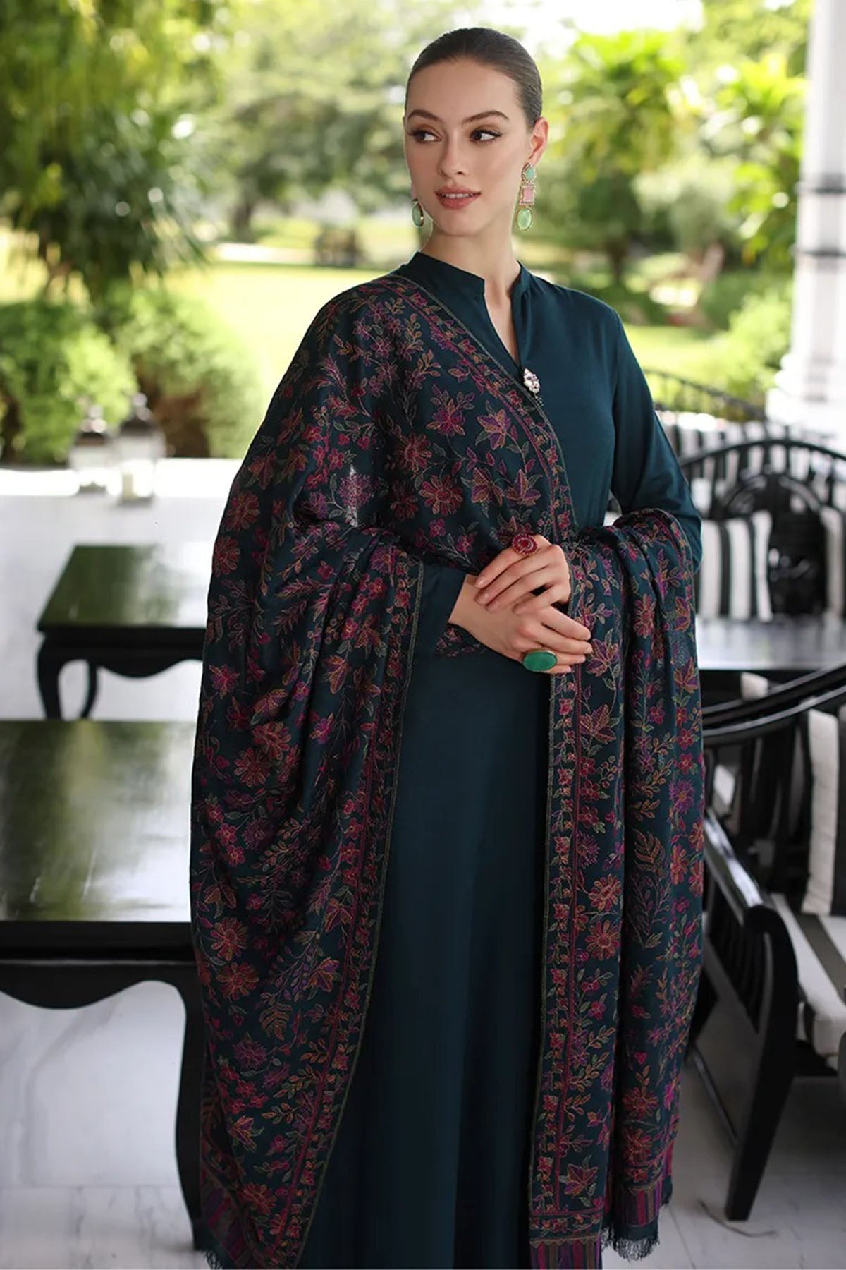 Bareeze 3PC Dhanak Suit with Heavy Embroidered Shawal - SB1983