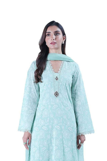 Bareeze Embroidered Lawn 3pc with Embroidered Chiffon Dupatta- SB1995