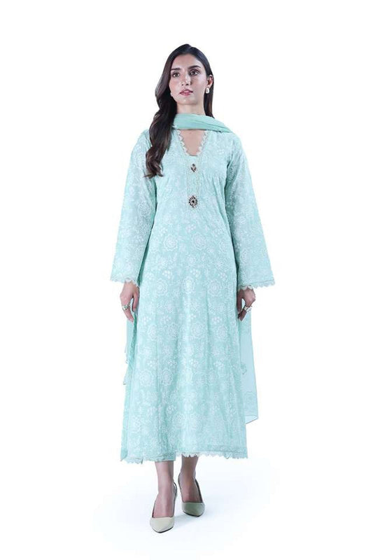 Bareeze Embroidered Lawn 3pc with Embroidered Chiffon Dupatta- SB1995