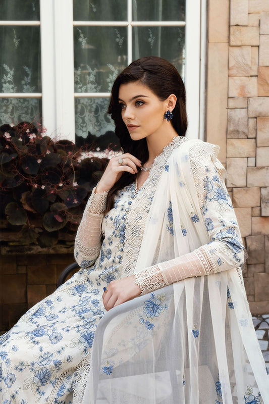 Bareeze Embroidered Lawn 3pc with Embroidered Chiffon Dupatta- SB1997