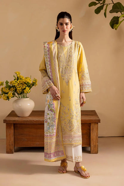 Bareeze 3PC Lawn Embroidered Shirt with Embroidered Organza Dupatta- SB2038