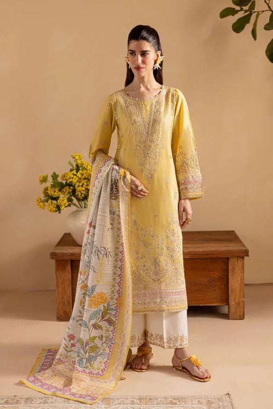 Bareeze 3PC Lawn Embroidered Shirt with Embroidered Organza Dupatta- SB2038