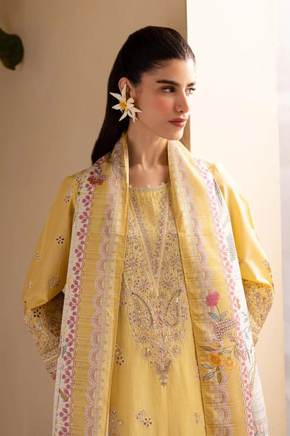 Bareeze 3PC Lawn Embroidered Shirt with Embroidered Organza Dupatta- SB2038