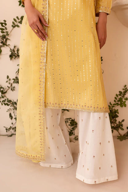Bareeze 3PC Lawn Embroidered Shirt with Embroidered Organza Dupatta- SB2039