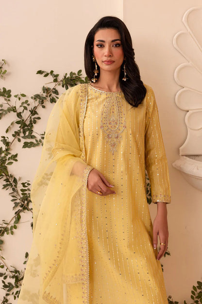 Bareeze 3PC Lawn Embroidered Shirt with Embroidered Organza Dupatta- SB2039