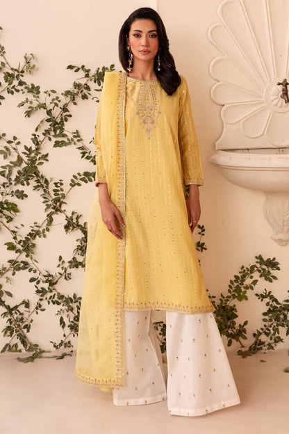 Bareeze 3PC Lawn Embroidered Shirt with Embroidered Organza Dupatta- SB2039