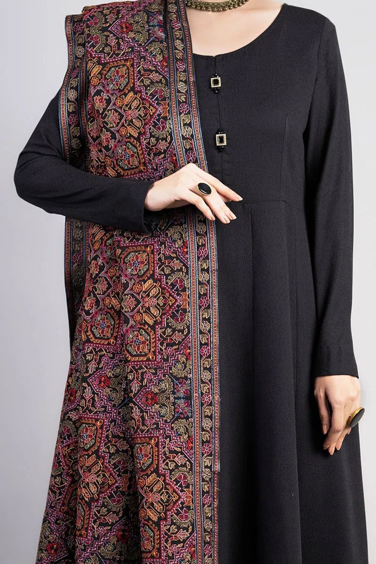 Bareeze 3PC Embroidered Dhanak Suit with Heavy Embroidered Shawal - SB2062