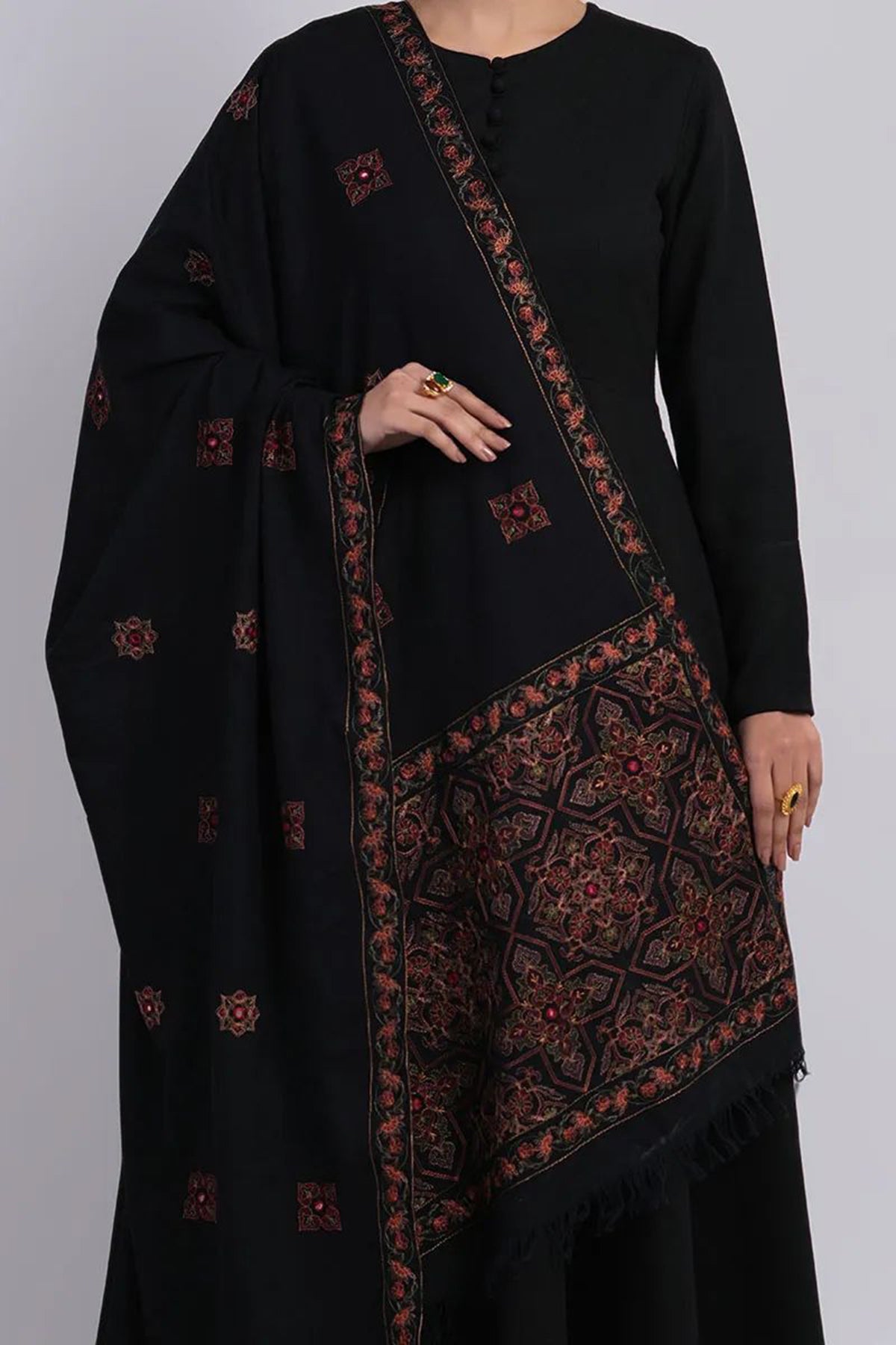 Bareeze 3PC Embroidered Dhanak Suit with Heavy Embroidered Shawal - SB2061