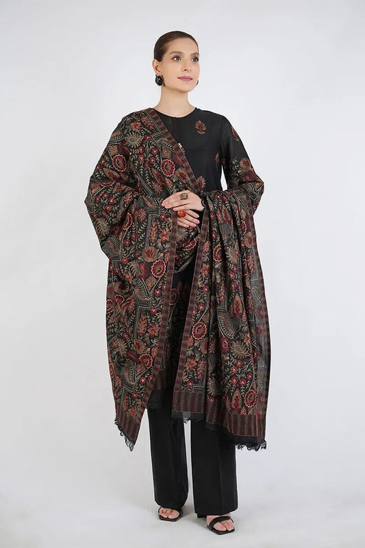 Bareeze 3PC Embroidered Dhanak Suit with Heavy Embroidered Shawal - SB2059