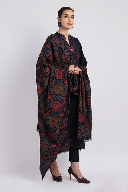 Bareeze 3PC Embroidered Dhanak Suit with Heavy Embroidered Shawal - SB2056