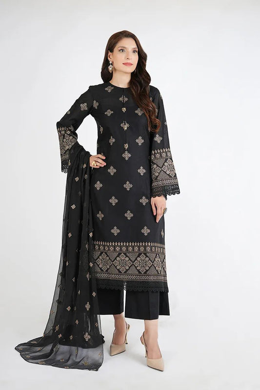 Bareeze 3PC Embroidered karandi Suit with Embroidered Shwal - SB2075