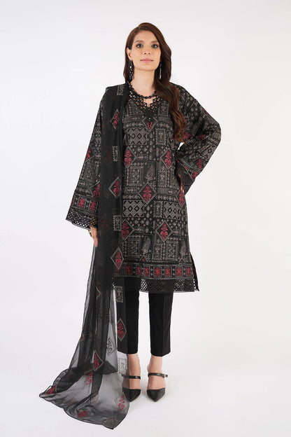 Bareeze 3PC Embroidered karandi Suit with Embroidered Shwal - SB2077
