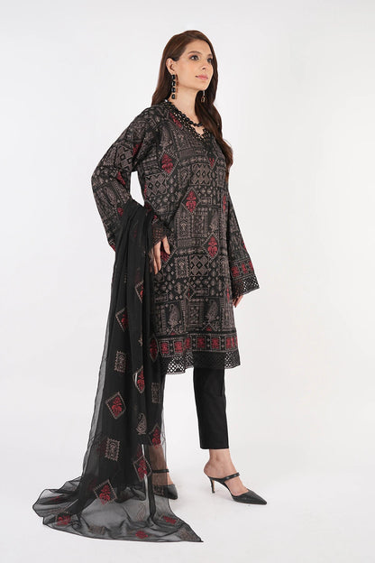 Bareeze 3PC Embroidered karandi Suit with Embroidered Shwal - SB2077