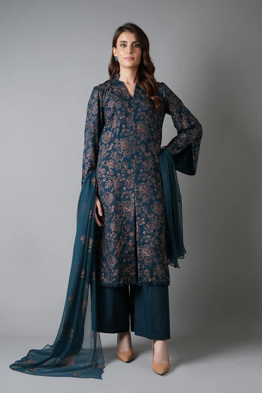Bareeze 3PC Embroidered Dhanak Suit with Embroidered Shwal - SB2140