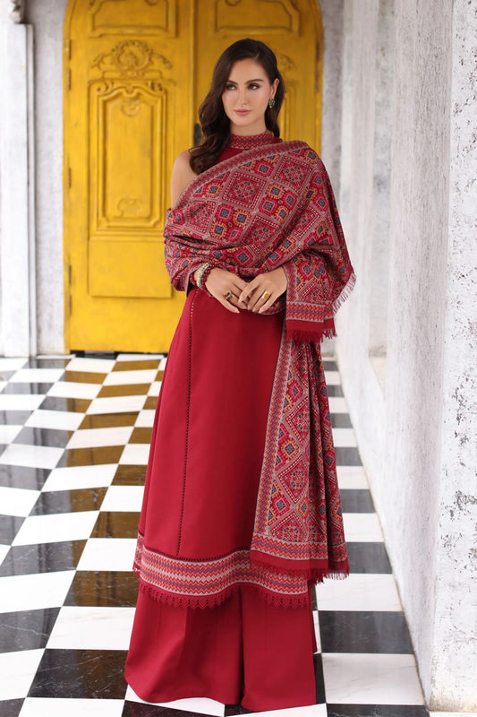 Bareeze 3PC Embroidered Dhanak Suit with Embroidered Shwal - SB2144