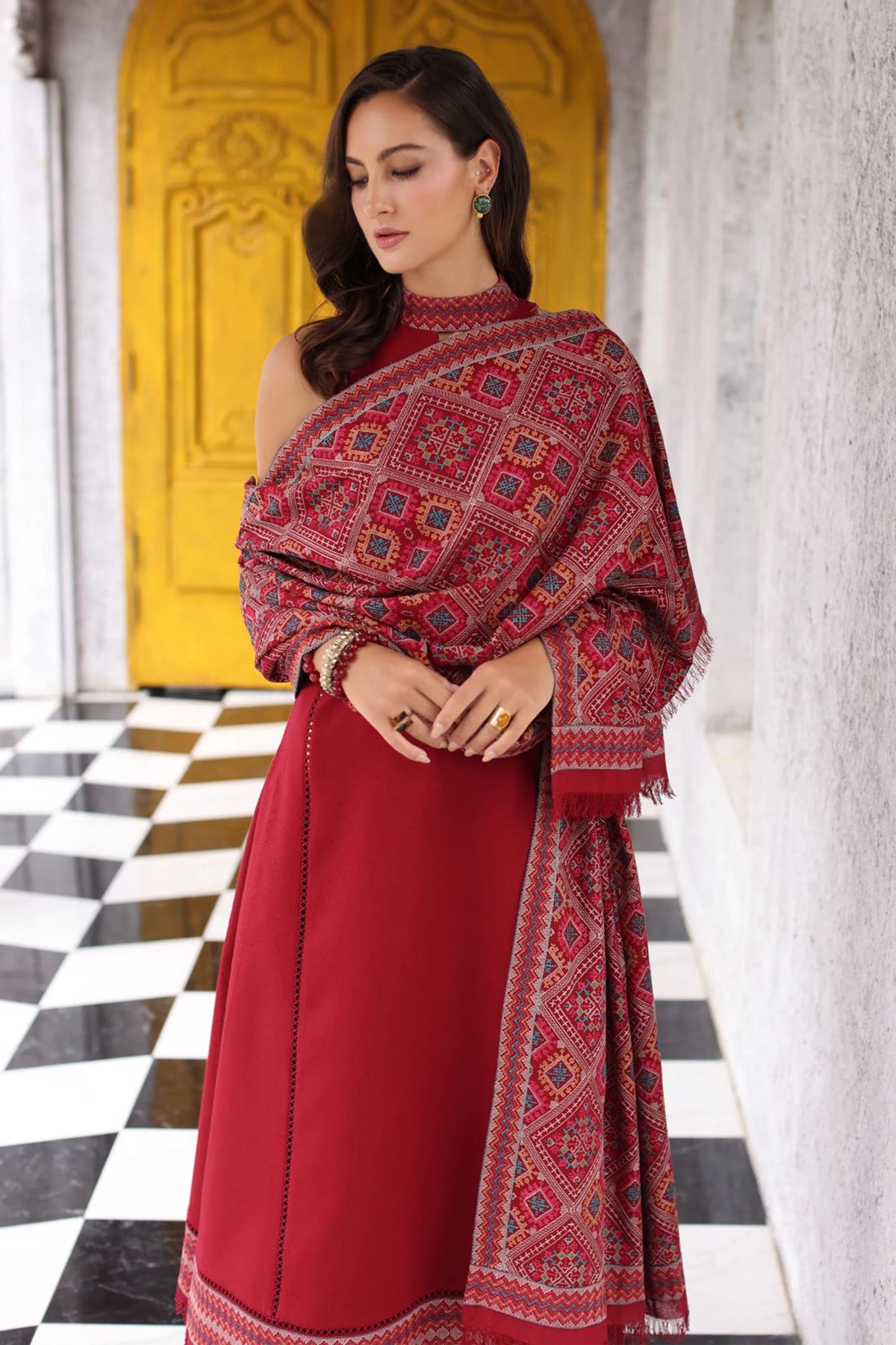 Bareeze 3PC Embroidered Dhanak Suit with Embroidered Shwal - SB2144