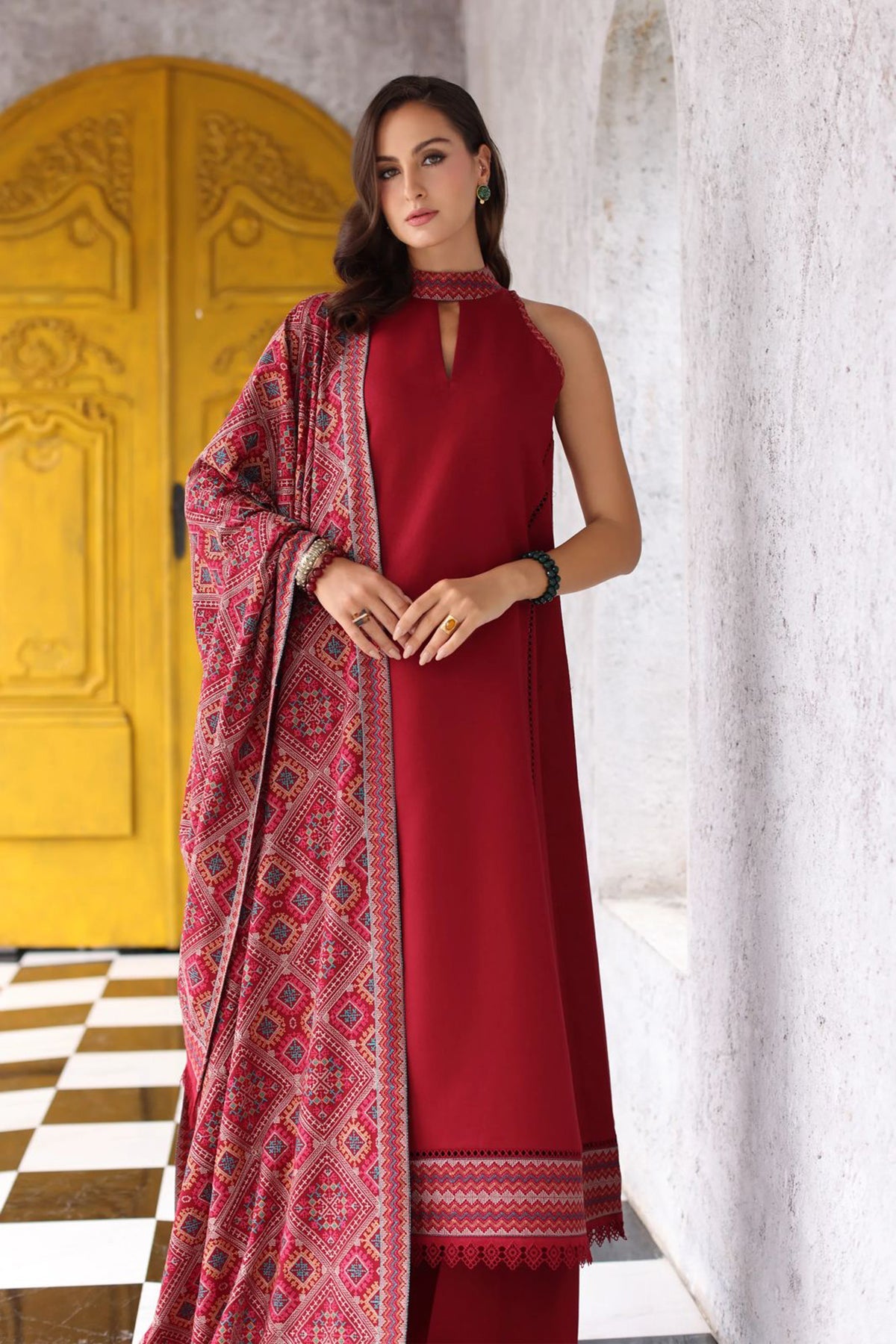 Bareeze 3PC Embroidered Dhanak Suit with Embroidered Shwal - SB2144