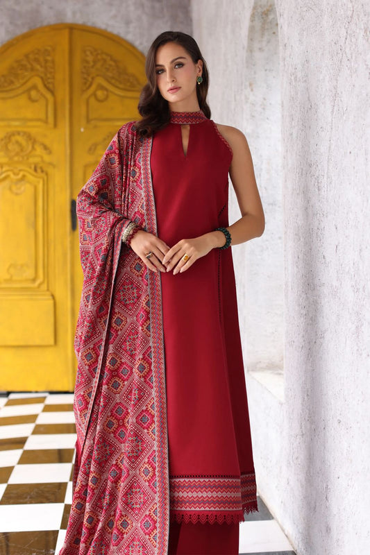 Bareeze 3PC Embroidered Dhanak Suit with Embroidered Shwal - SB2144
