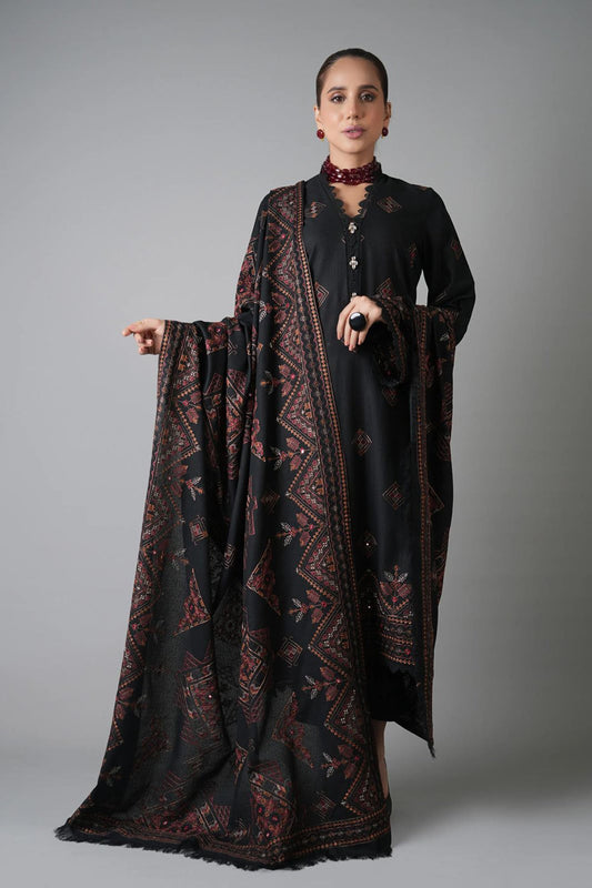 Bareeze 3PC Embroidered Dhanak Suit with Embroidered Shwal - SB2149