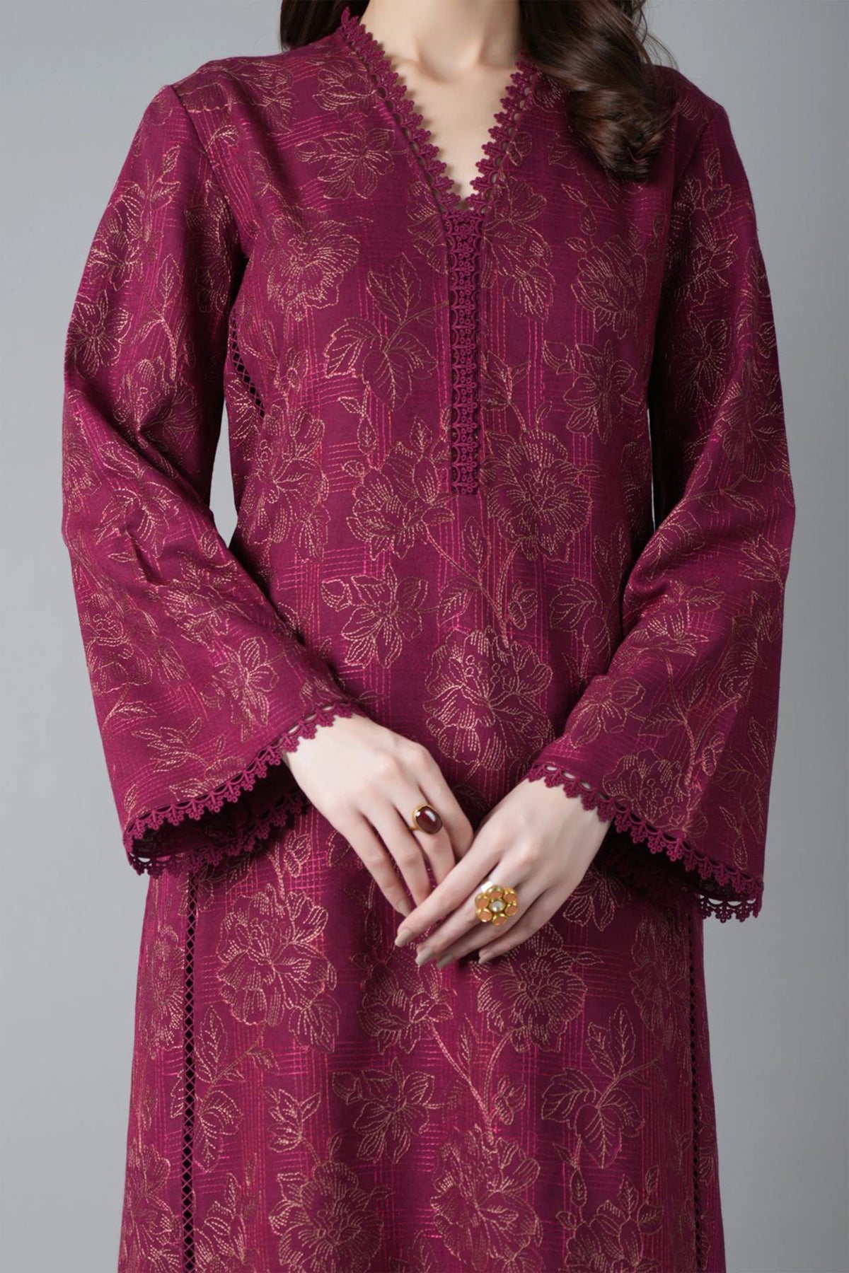 Bareeze 3PC Embroidered Dhanak Suit with Embroidered Shwal - SB2147