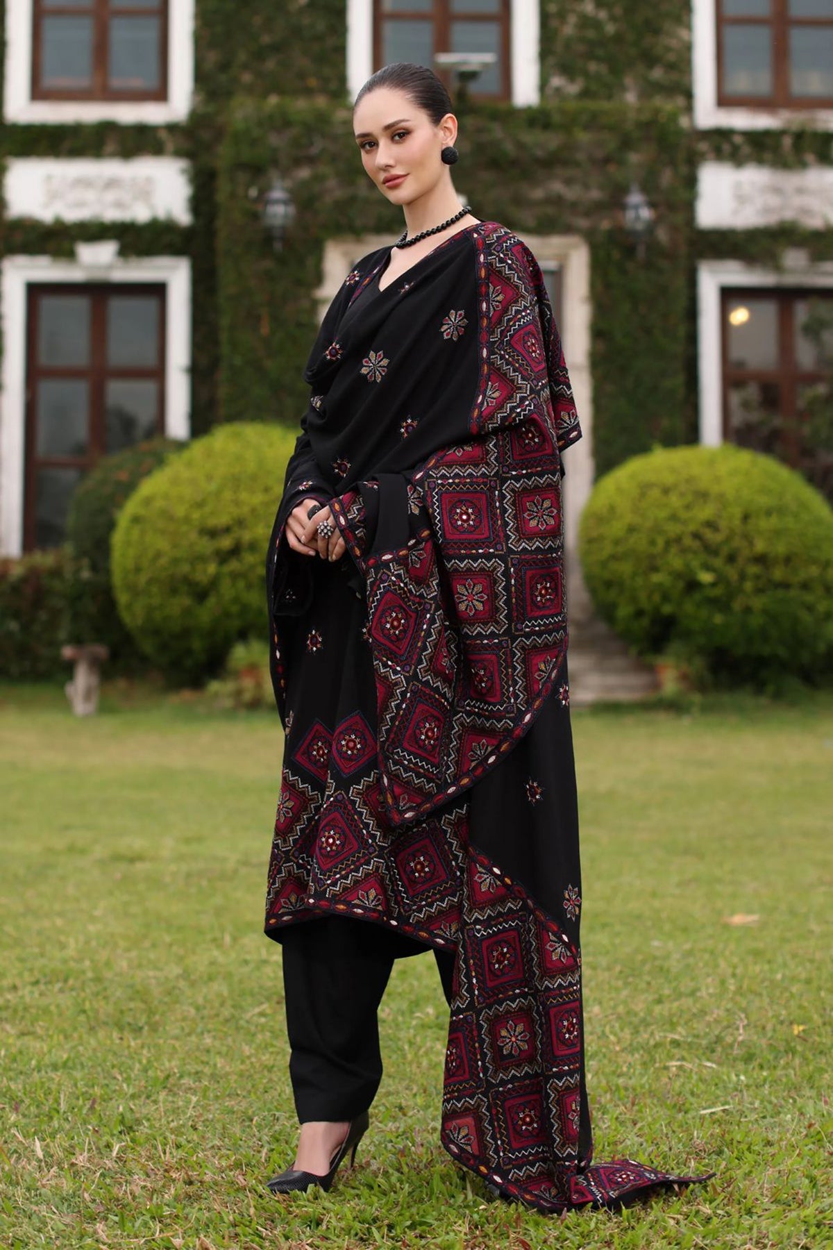 Bareeze 3PC Embroidered Dhanak Suit with Embroidered Shawal - SB2152