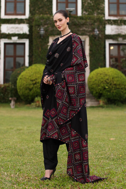Bareeze 3PC Embroidered Dhanak Suit with Embroidered Shawal - SB2152