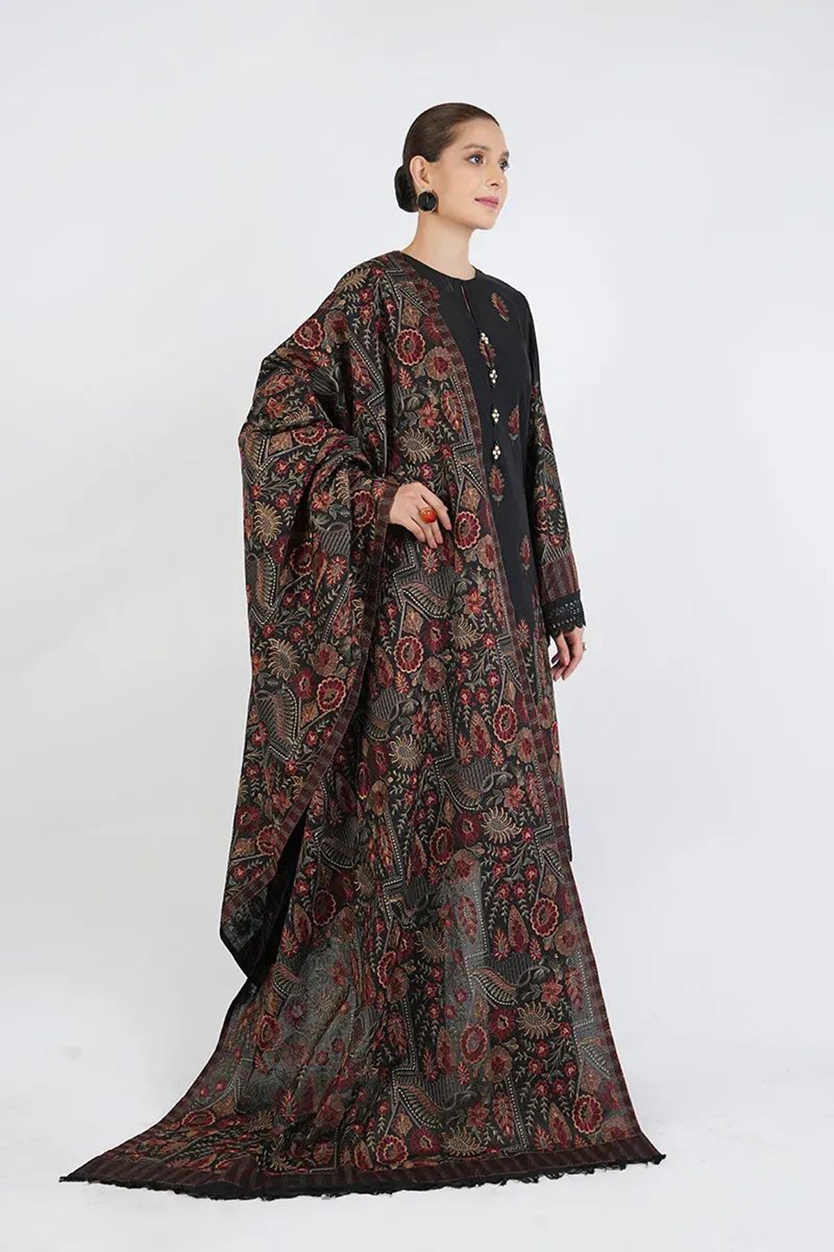 Bareeze 3PC Embroidered Dhanak Suit with Heavy Embroidered Shawal - SB2059