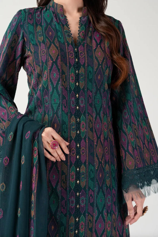 Bareeze Embroidered Lawn 3pc with Embroidered Crinkle Chiffon Dupatta- SB2026