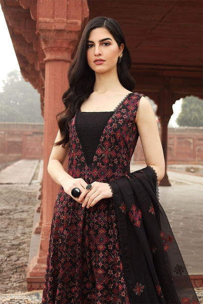 Bareeze 3PC Embroidered Lawn Suit with pure chiffon Dupatta - SB102117