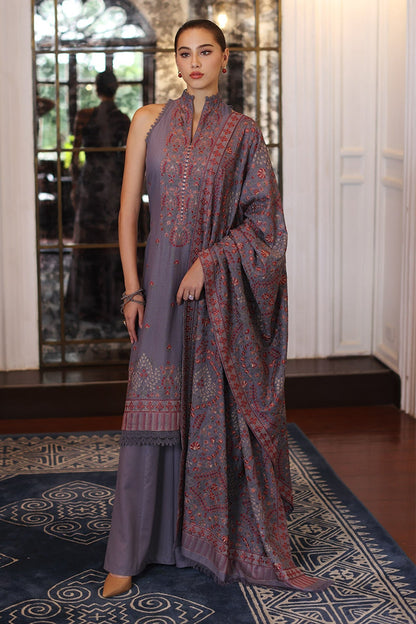 Bareeze 3PC Embroidered Dhanak with Embroidered Dhanak Shawl - SB1778