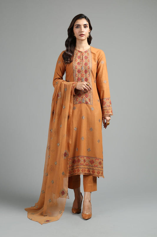 Bareeze Embroidered Lawn 3pc with Embroidered Chiffon Dupatta- SB1882
