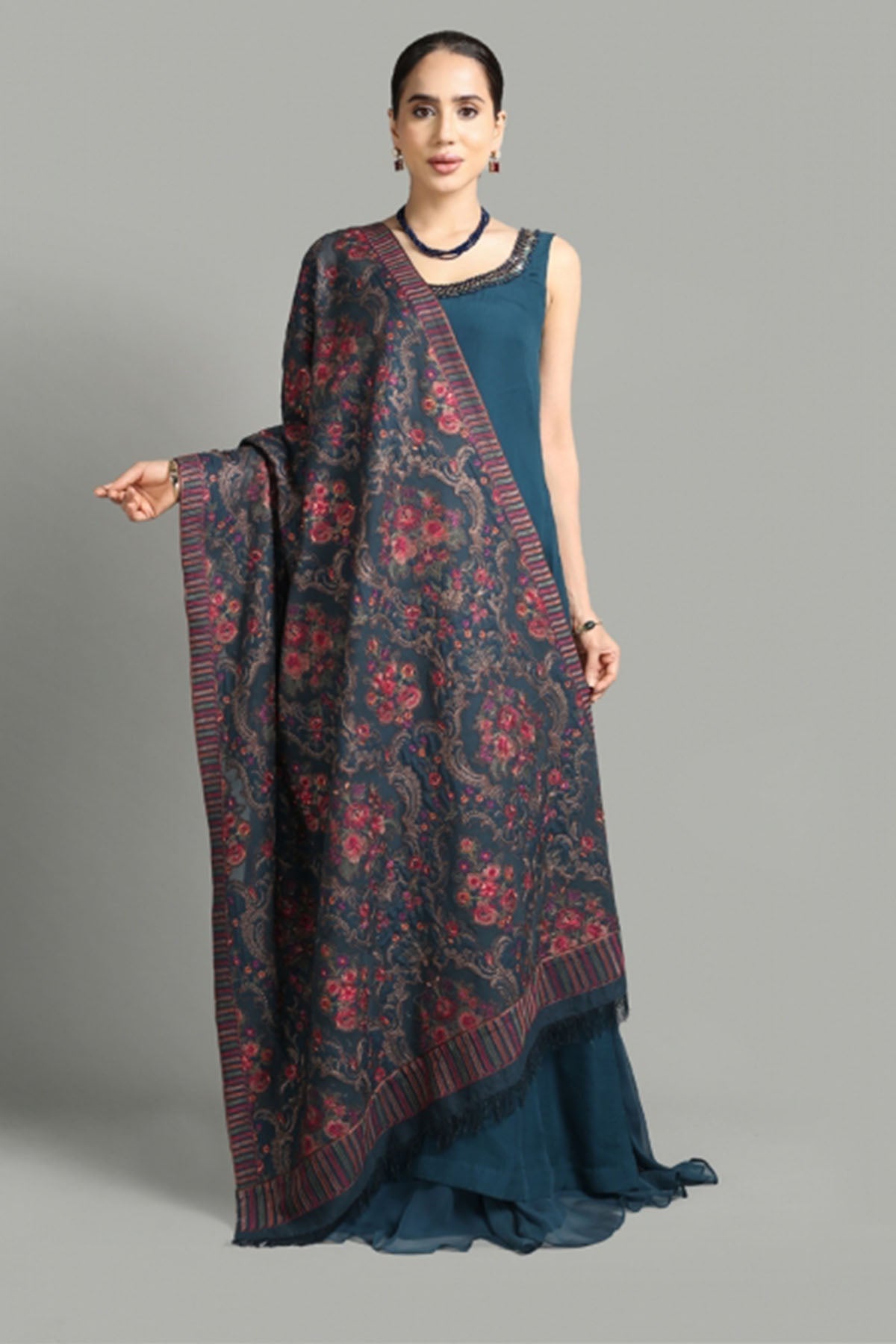 Bareeze 3PC Dhanak Suit with Heavy Embroidered Shawal - SB1942