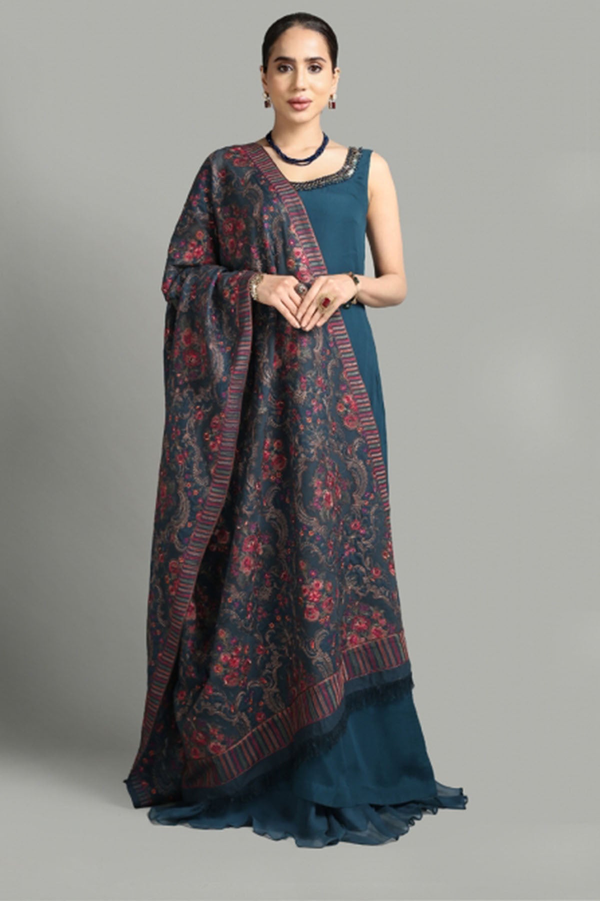 Bareeze 3PC Dhanak Suit with Heavy Embroidered Shawal - SB1942