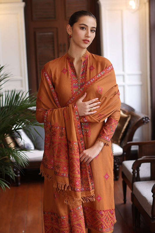 Bareeze 3PC Embroidered Dhanak with Embroidered Shawl - SB1787