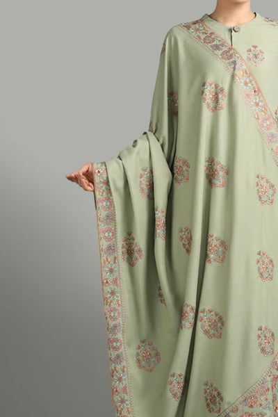 Bareeze 3PC Embroidered Dhanak Suit with Heavy Embroidered Shawal - SB1943