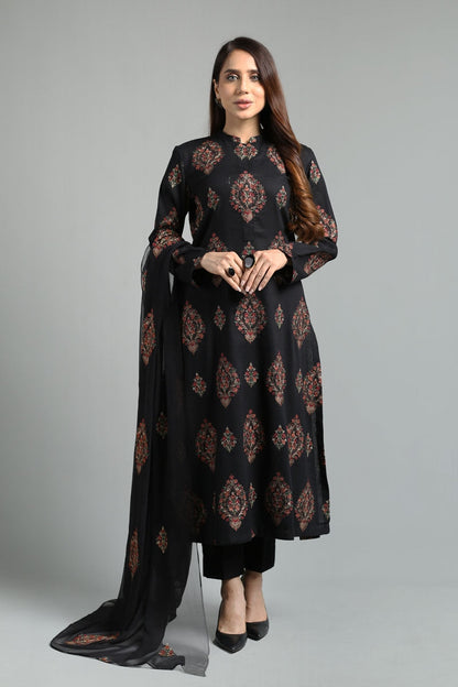 Bareeze Embroidered Lawn 3pc with Embroidered Chiffon Dupatta- SB1876