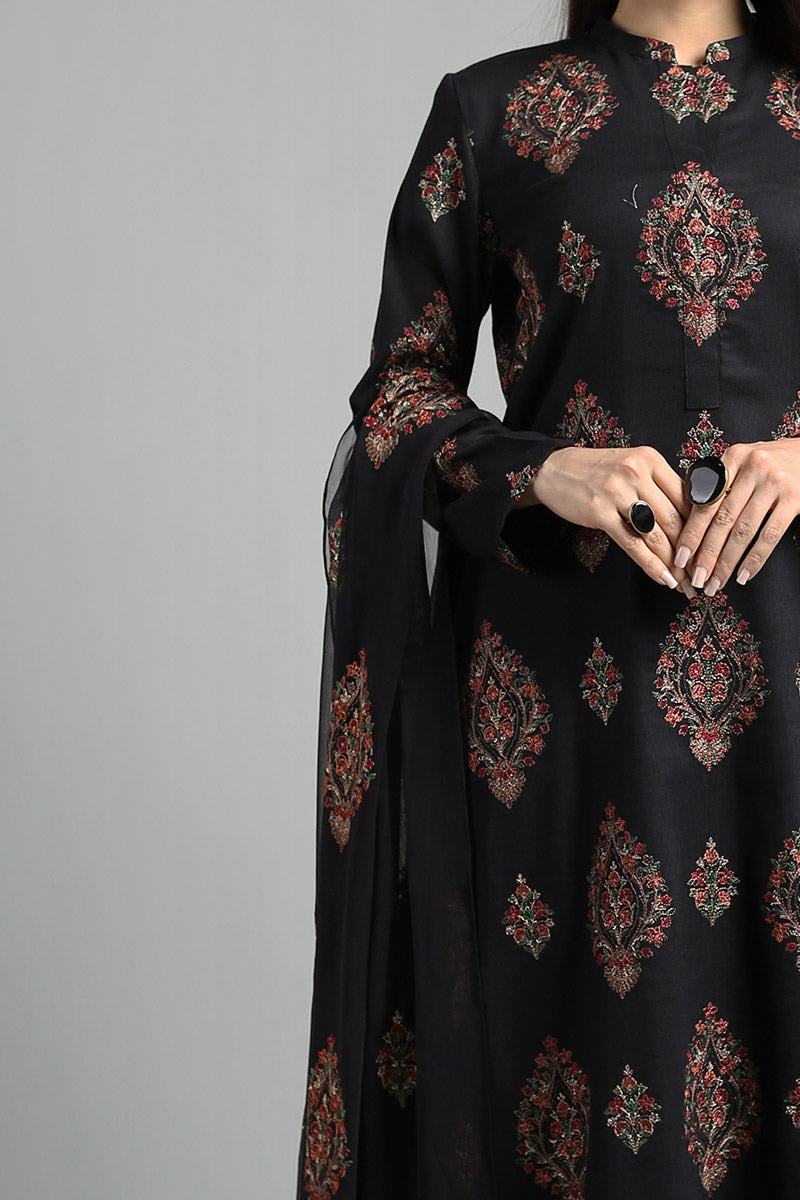 Bareeze Embroidered Lawn 3pc with Embroidered Chiffon Dupatta- SB1876