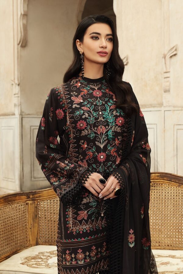 Bareeze 3PC Embroidered Lawn Suit with pure chiffon Dupatta - SB102110