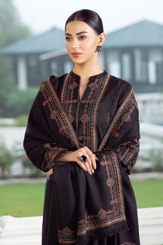 Bareeze 3PC Embroidered Dhanak Suit with Heavy Embroidered Shawal - SB102182