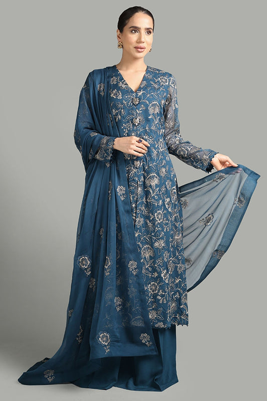 Bareeze Embroidered Lawn 3pc with Embroidered Chiffon Dupatta- SB1916