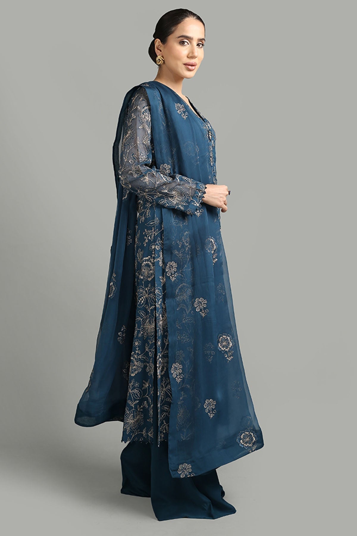 Bareeze Embroidered Lawn 3pc with Embroidered Chiffon Dupatta- SB1916