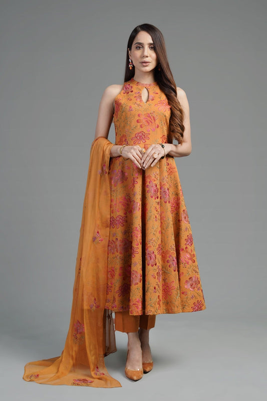 Bareeze Summer Lawn 3pc with Embroidered chiffon dupatta- SB1813