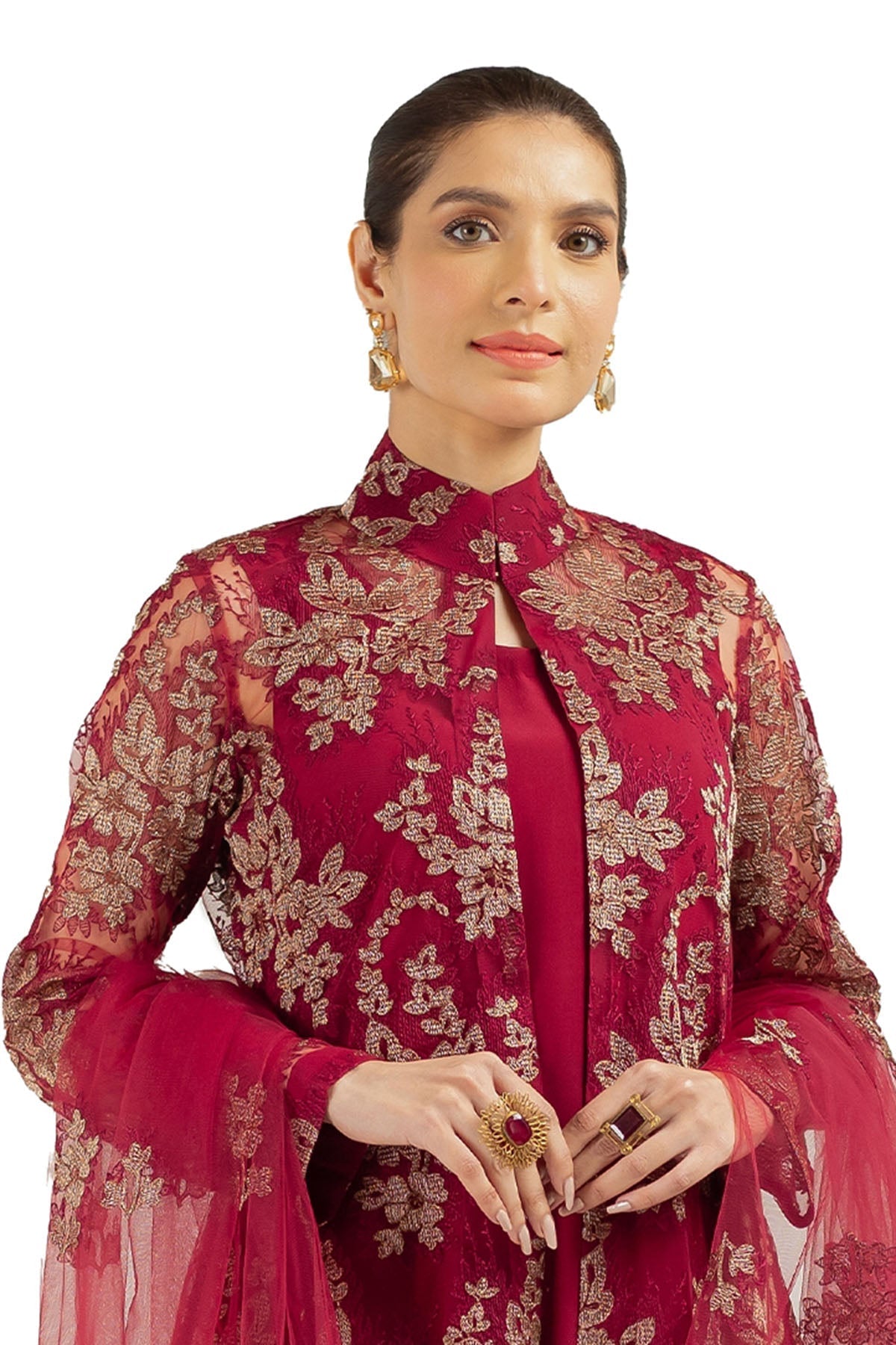 Bareeze Embroidered Lawn 3pc with Embroidered Chiffon Dupatta- SB1875