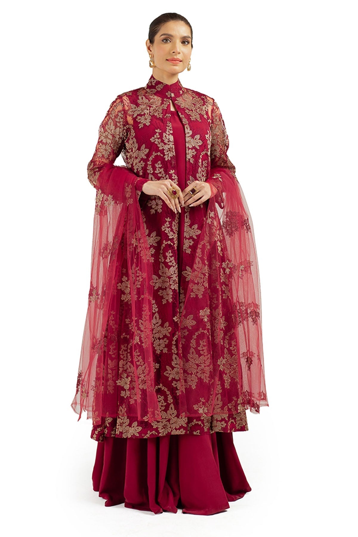 Bareeze Embroidered Lawn 3pc with Embroidered Chiffon Dupatta- SB1875