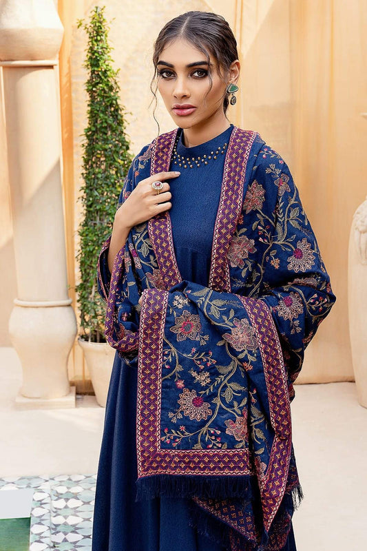 Bareeze 3PC Embroidered Dhanak Suit with Embroidered Shwal - SB102142