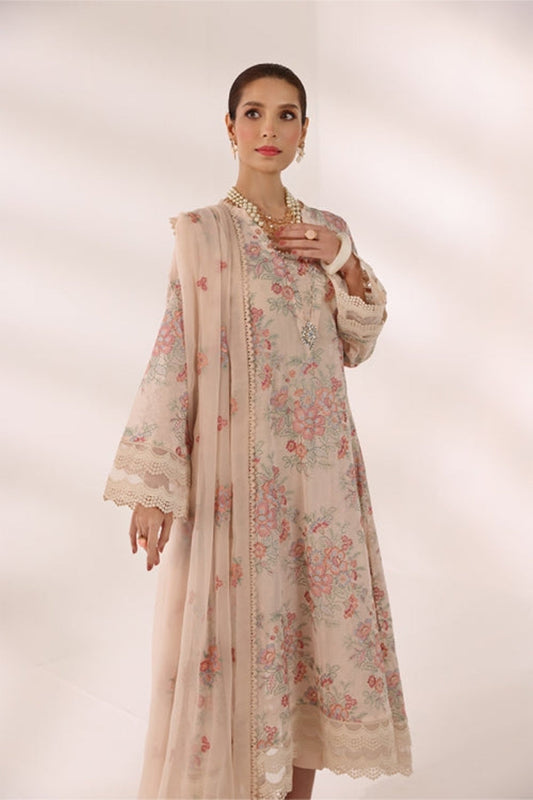 Bareeze Embroidered Lawn 3pc with Embroidered Chiffon Dupatta- SB1991